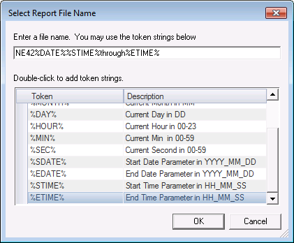 Select Report File Name